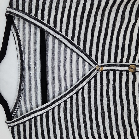 Ana Women's Knit button-up Top Stripes Black White Size XL - Picture 3 of 8